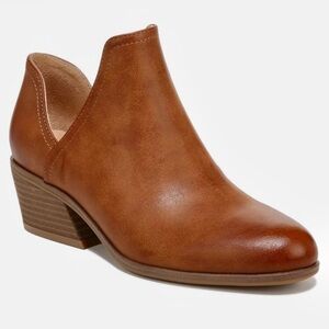 Dr. Scholl's Women Lucille brown block Heel Ankle western bootie slip on 6.5 M